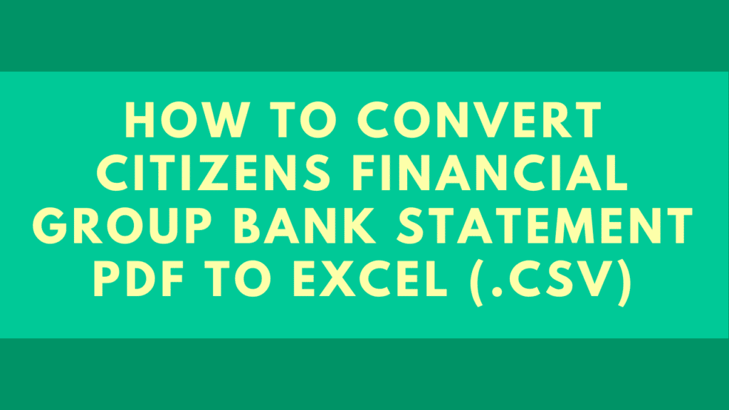 Convert Citizens Bank PDF